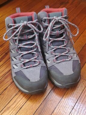 Columbia Gray and Coral Hiking Boots